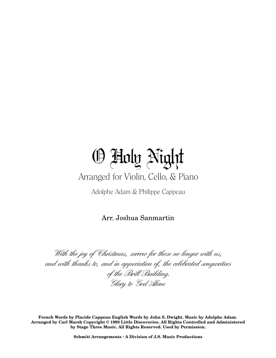 O Holy Night (arr. Joshua Sanmartin)