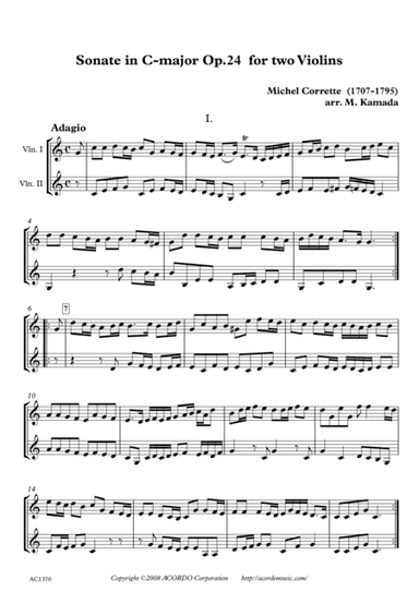 Sonate in C-major Op.24 for two Violins (arr. Mikio Kamada)