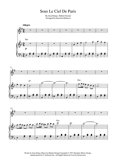 Sous Le Ciel De Paris (arr. Kaiserin Rebecca)
