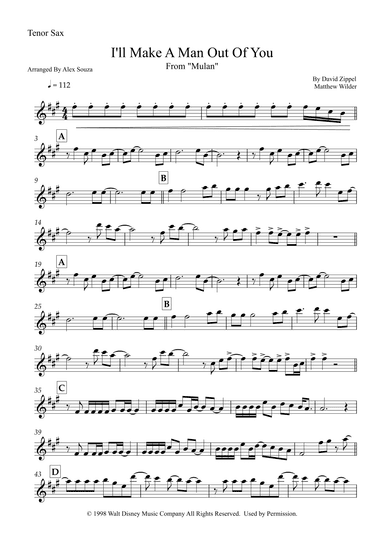 I'll Make A Man Out Of You (arr. Alex Souza)