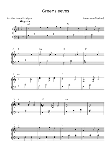 Greensleeves (arr. Alex Nunes Rodrigues)