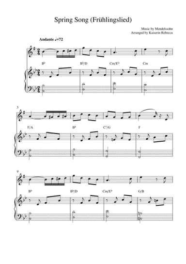 Spring Song (Frühlingslied, Op.62 no.6) (arr. Kaiserin Rebecca)
