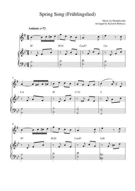 Spring Song (Frühlingslied, Op.62 no.6) (arr. Kaiserin Rebecca)