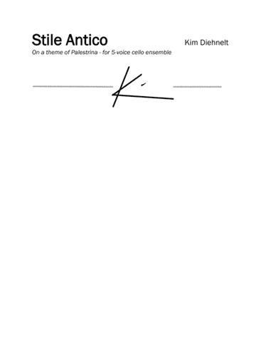 Diehnelt: Stile Antico for 5-voice cello ensemble