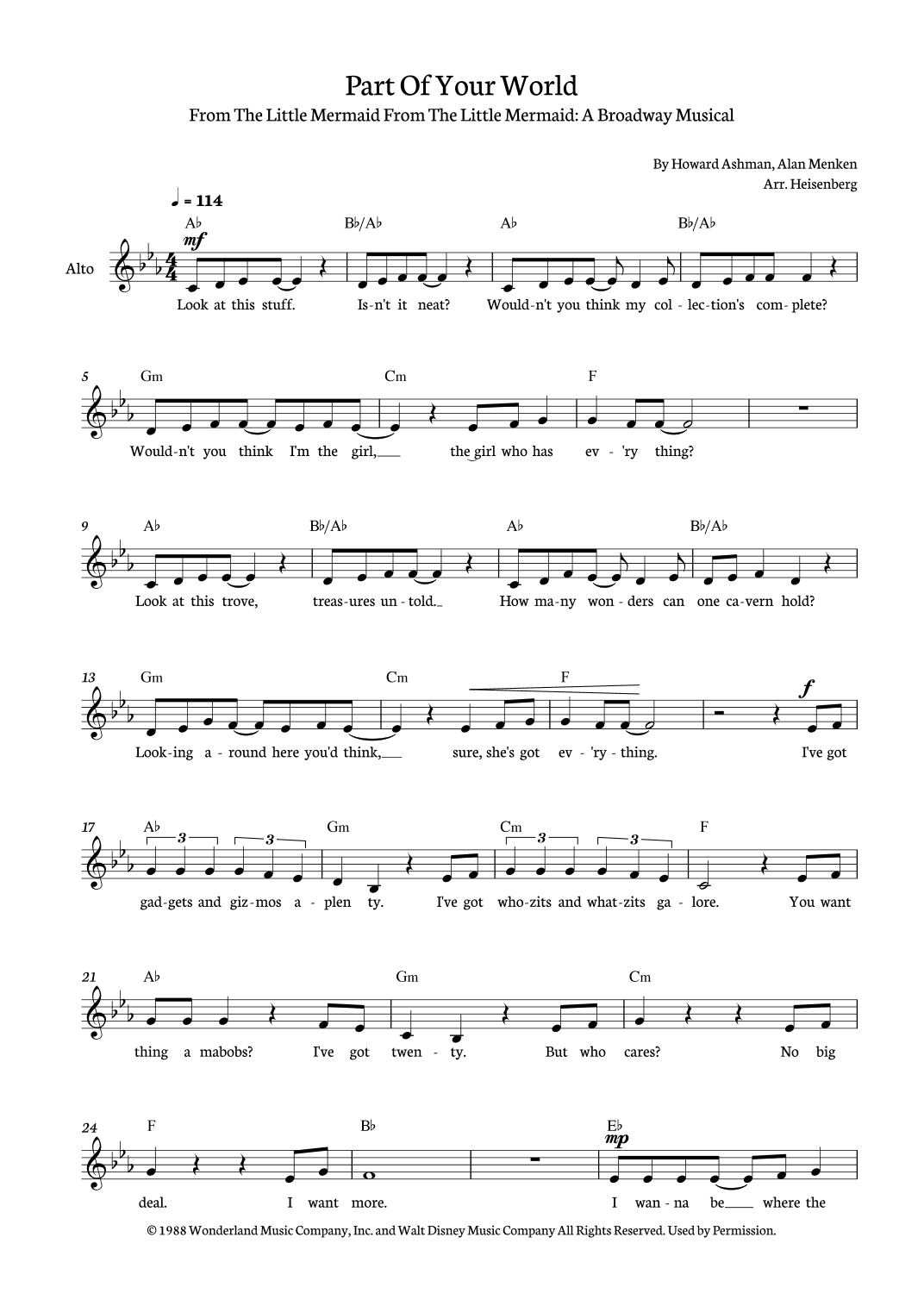 Part Of Your World (arr. Heisenberg)