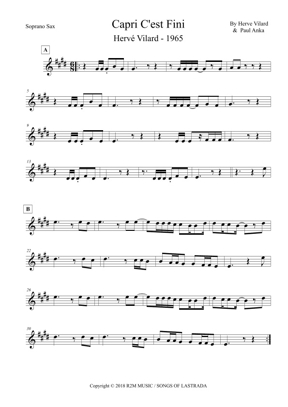 Kiss Tomorrow Goodbye A/k/a Capri C'est Fini (arr. Leo Silva)