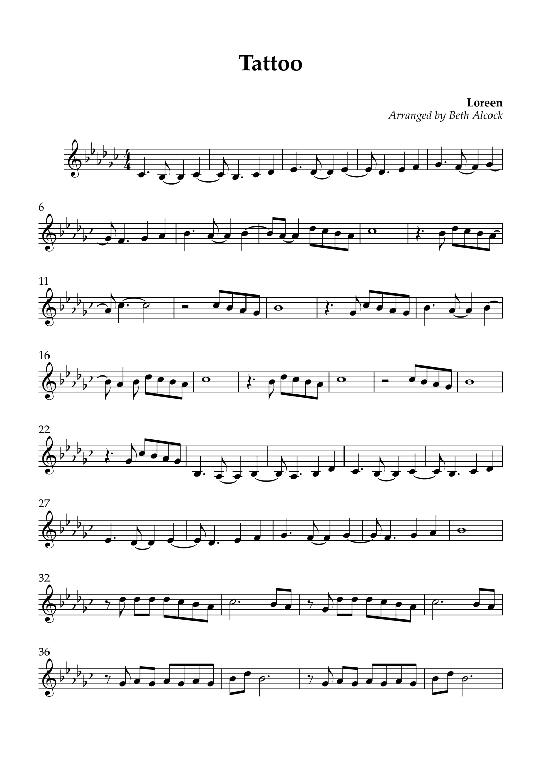 Tattoo (arr. Beth Alcock)
