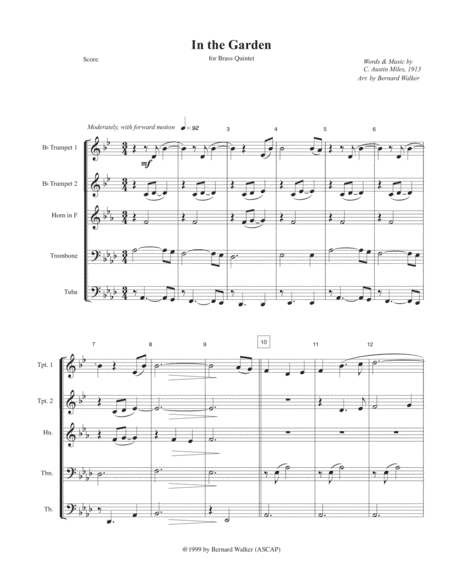 In the Garden (arr. Bernard Walker)