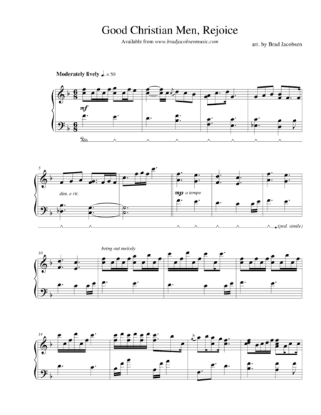 Good Christian Men, Rejoice (arr. Brad Jacobsen)