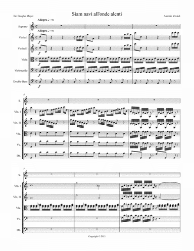 Siam navi all'onde algenti, soprano aria from L'Olimpiade -  (score and parts) (arr. Douglas Meyer)