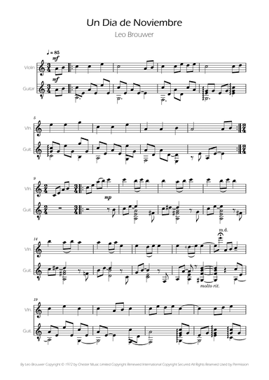 Un Dia De Noviembre (arr. Ygor Nunes)