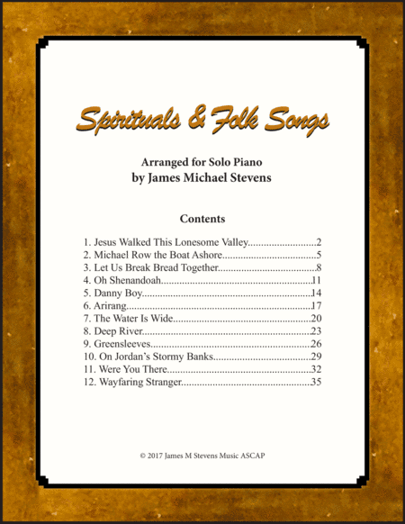 Spirituals and Folk Songs (Piano Solos) (arr. James Michael Stevens)