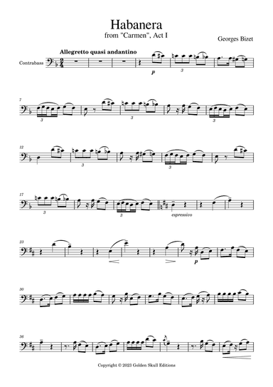 Habanera from "Carmen" (arr. Golden Skull Editions)