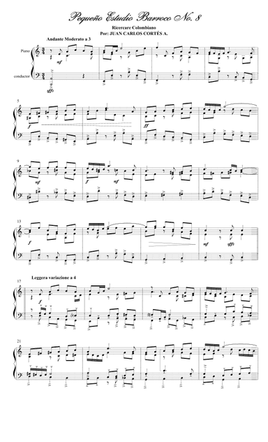 Pequeño Estudio Barroco No. 8 "Ricercare Colombiano" (Small Baroque Studio No. 8)