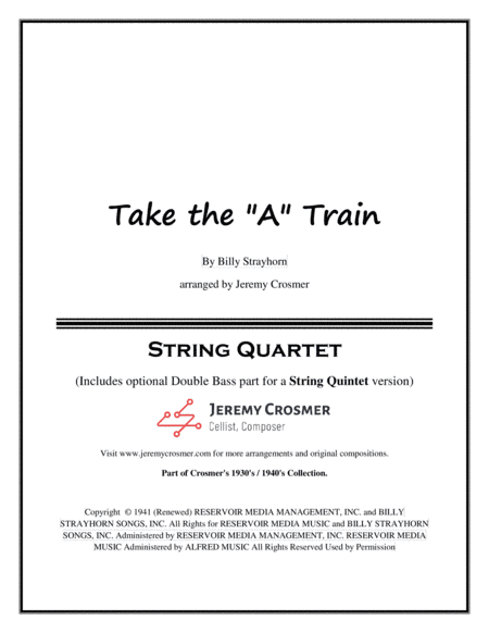 Take The "a" Train (arr. Jeremy Crosmer)