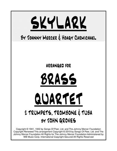Skylark (arr. John Groves)