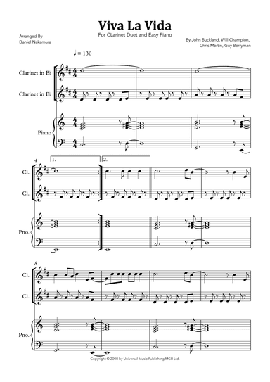Viva La Vida (arr. Daniel Nakamura)