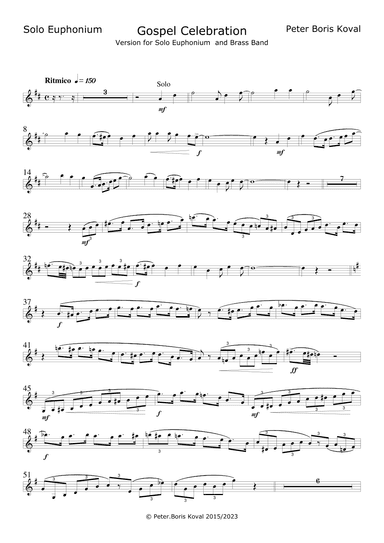 Gospel Celebration arranged for Euphonium Solo & Brass Band (arr. Peter Boris Koval)
