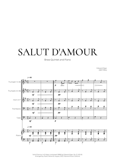 Salut D’amour (Brass Quintet and Piano) - Edward Elgar (arr. Pedro Merendi)