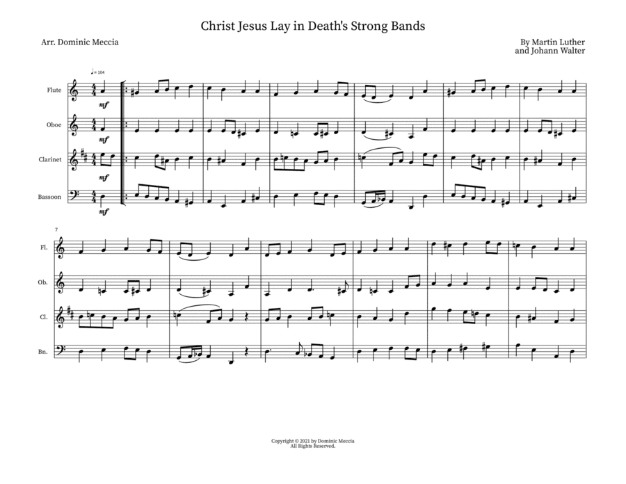 Christ Jesus Lay in Death's Strong Bands (arr. Dominic Meccia)