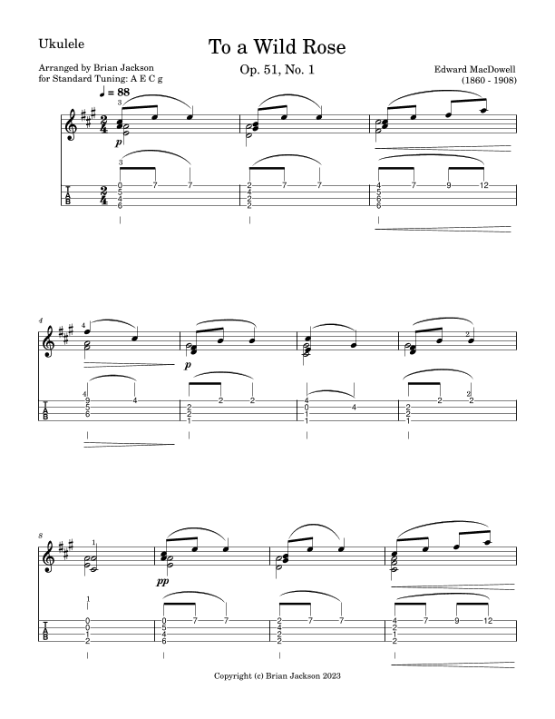 To a Wild Rose (arr. Brian Jackson)