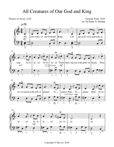 All Creatures of Our God and King (arr. Pattie A. Dunlap)