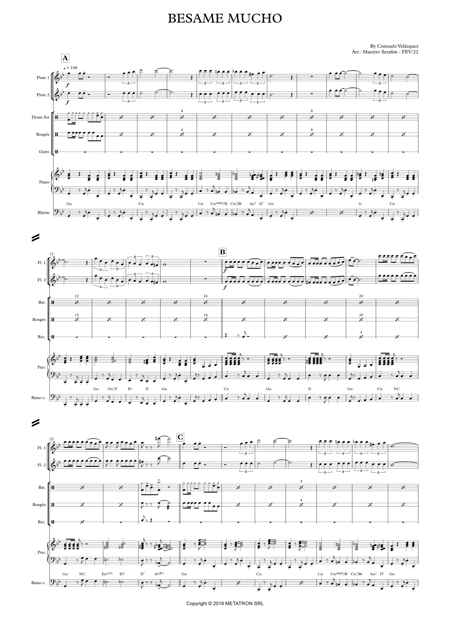 Besame Mucho (arr. Maestro Serafim)
