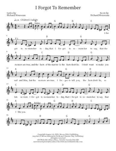 I Forgot To Remember