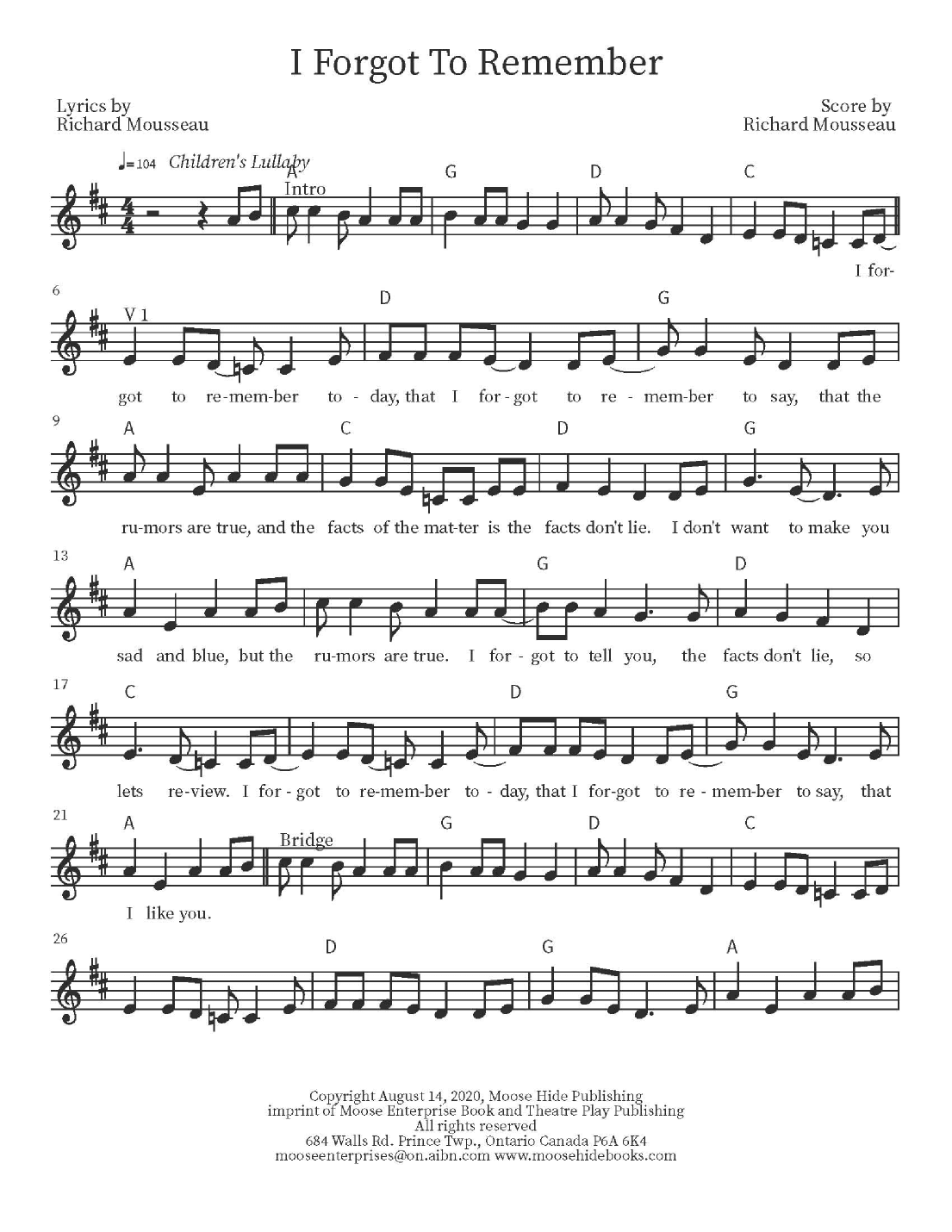 I Forgot To Remember