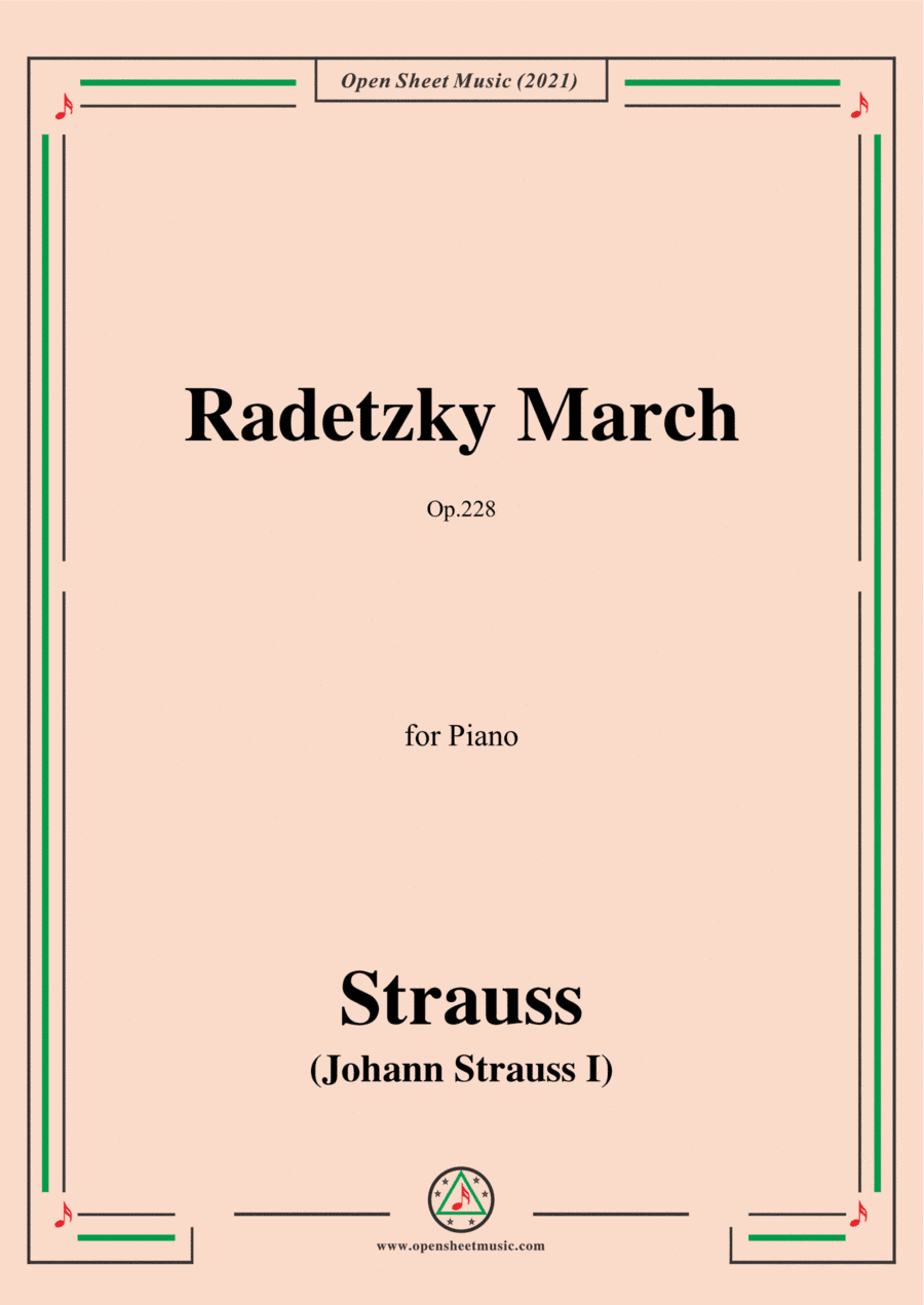Johann Strauss I-Radetzky March,Op.228,for Piano (arr. Open Cloud)