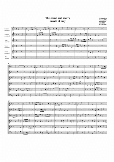 This sweet and merry month of may (arrangement for 6 recorders) (arr. Gil Garty)