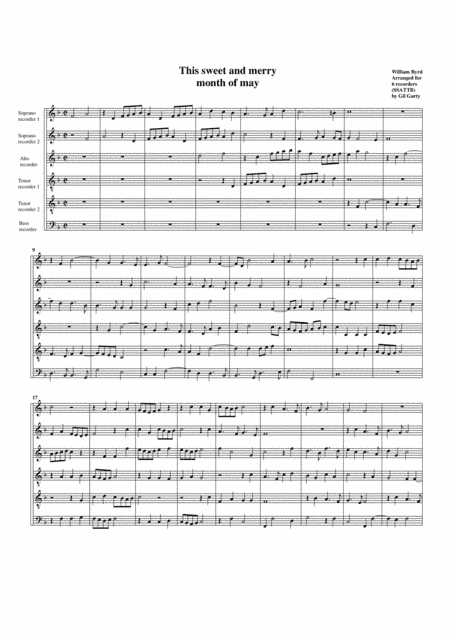 This sweet and merry month of may (arrangement for 6 recorders) (arr. Gil Garty)
