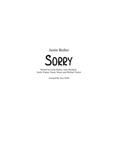 Sorry (arr. Suzy Wilde)