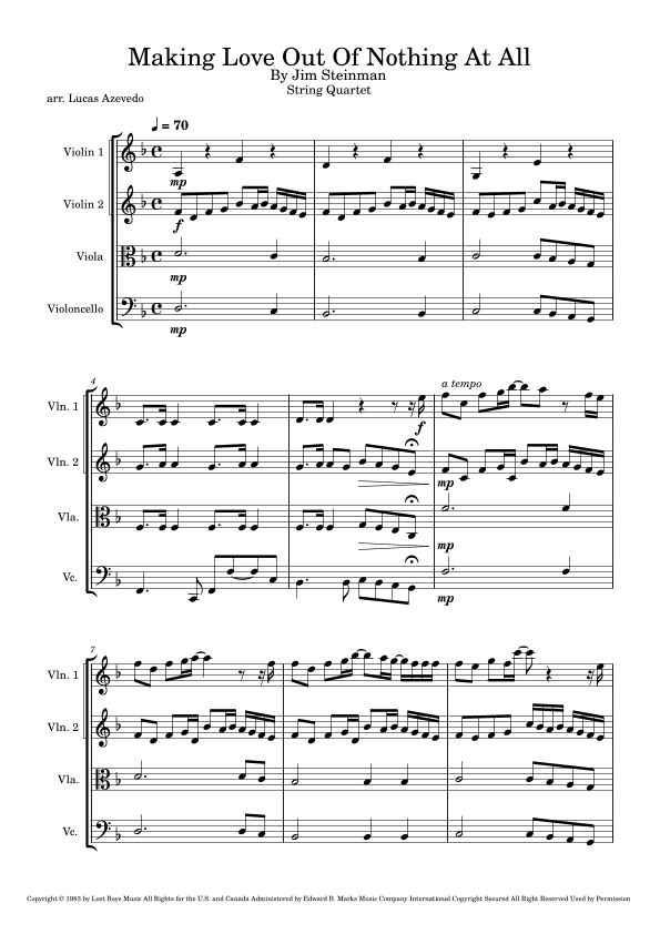 Making Love Out Of Nothing At All (arr. Lucas Az)
