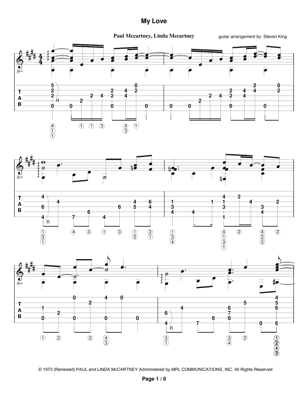 My Love (arr. Steven King)