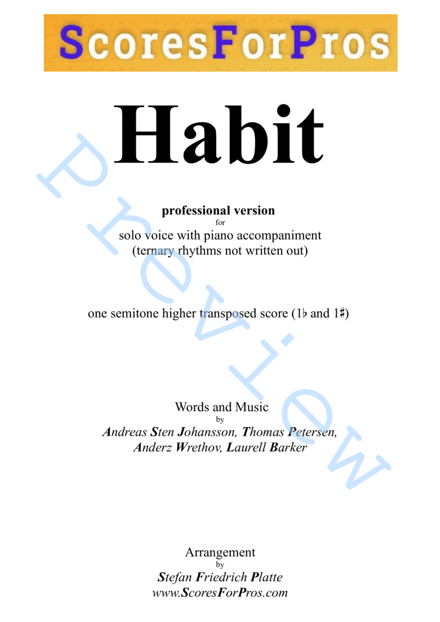 Habit (arr. Stefan Friedrich Platte)