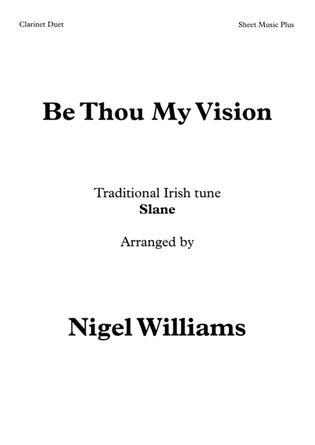 Slane (Be Thou My Vision), Clarinet Duet (arr. Nigel Williams)