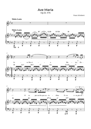 Ave Maria Schubert - Contralto with chords in Bb (arr. Alex Nunes Rodrigues)
