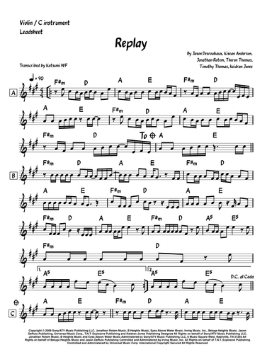 Replay (arr. Katsumi WF)