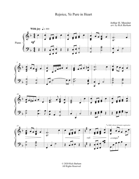 Rejoice, Ye Pure In Heart (arr. Rick Barham)