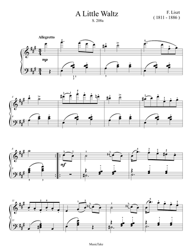 Liszt A Little Waltz (arr. Ben Choupak)