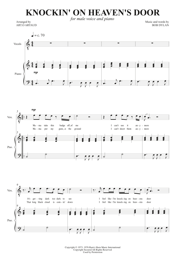 Knockin' On Heaven's Door (arr. Art.o Artaud)