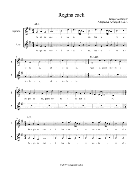 Regina Caeli (arr. Kevin Frecker)