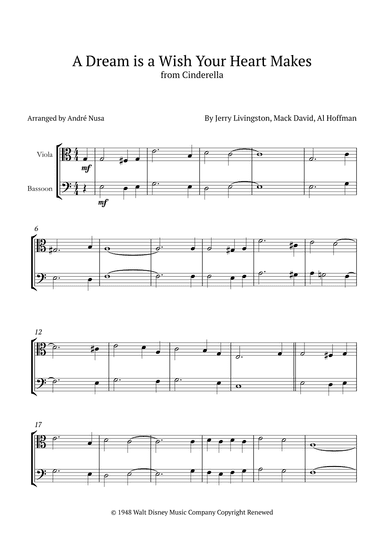 A Dream Is A Wish Your Heart Makes (arr. André Nusa)