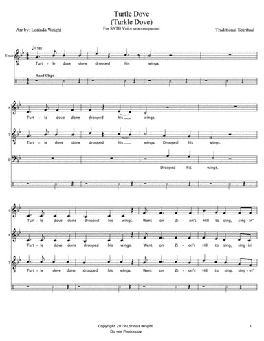 Turtle Dove (Turkle Dove) (arr. Lorinda Wright)