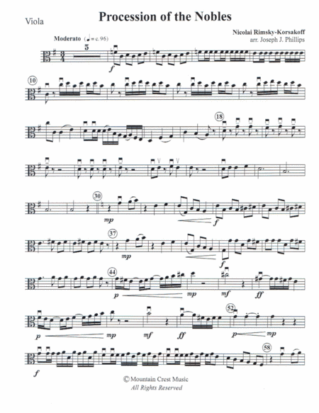 Procession of the Nobles-viola (arr. Joseph J. Phillips)