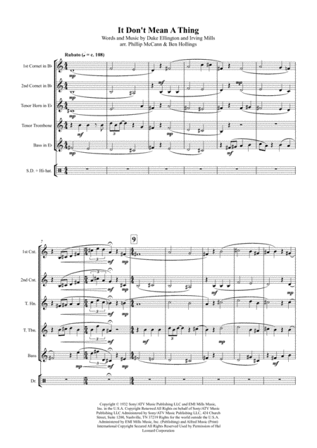 It Don't Mean A Thing (If It Ain't Got That Swing) (arr. Ben Hollings)