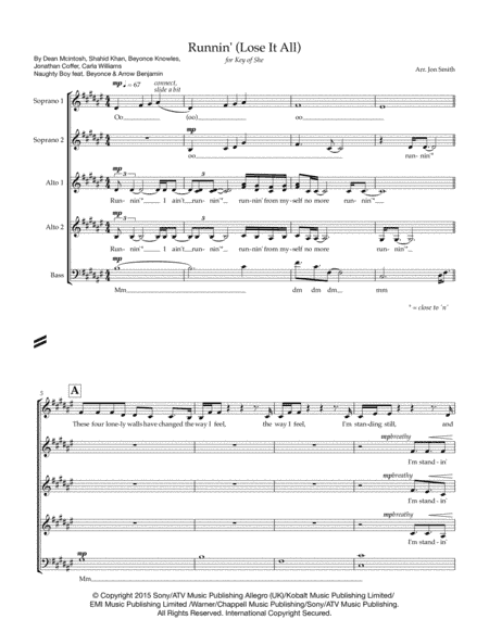 Runnin' (lose It All) (arr. Jon Smith)
