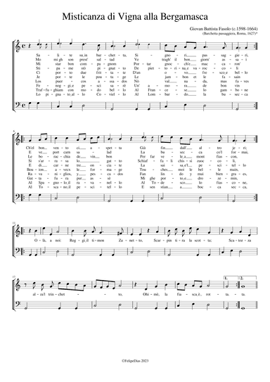 Misticanza di Vigna alla Bergamasca (La Barchetta Passaggiera) (arr. Early Music Scores)