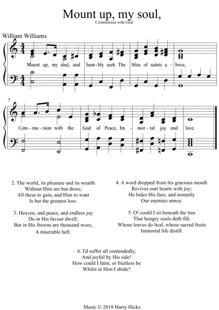 Mount up. A new tune to a wonderful William Williams hymn.
